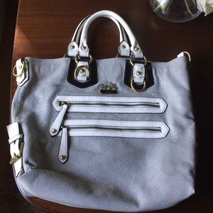 Gray/silver handbag